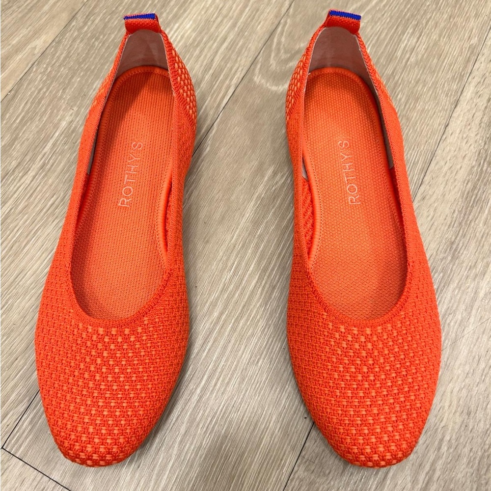 Rothy's Orange Perforated Flats Lightweight Slip-On
